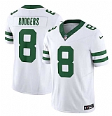 Men's New York Jets #8 Aaron Rodgers White 2023 F.U.S.E. Vapor Limited Throwback Stitched Football Jersey,baseball caps,new era cap wholesale,wholesale hats